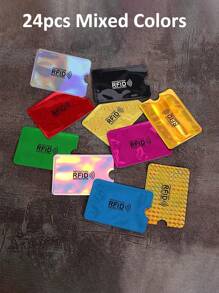 12/24/30pcs Anti Blocking Reader Lock Bank Card Credit Card Protector,Rfid Blocking Sleeves,ID Card Case Protector Metal Aluminium Case Card Holder, Wallet Business Card Holder, Credit Card Holder For Women For Men