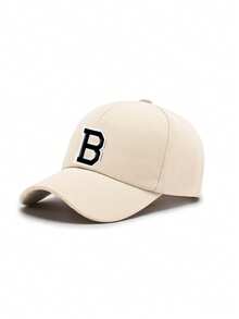 1顶儿童26字母个性化遮阳帽棒球帽男女童可调节后扣户外休闲遮阳帽3-12岁 - 米色 - 查看 8