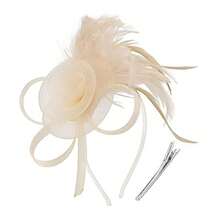 Fascinators Hat Flower Mesh Feathers Headband Derby Hat Clip Tea Party Headwear And Lace Gloves With Bows For Women, School Stuff, Gifts, Wedding - Multicolor - View 16