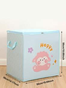 1pc Toy Storage Box,Cartoon Print Basket Organizer. Cute Basket With Handle. Animal Decoration, Book Basket, Gift Basket, Laundry Baskets Storage Basket Sundries Toy Storage Box