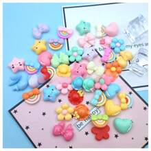 1/2/5/10/20/50/100 Piezas de Estrellas, Corazones, Flores, Lazos, Arcoíris brillantes hechos a mano DIY - Accesorios para clips de pelo y fundas de teléfono