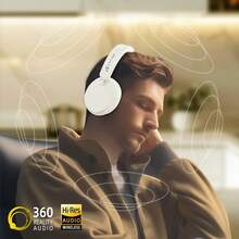 Tai nghe không dây chống ồn trùm đầu ATTACK SHARK G500, Tai nghe chơi game Bluetooth ANC kèm cáp âm thanh BT 5.3/3.5mm, Thời gian phát 20 giờ, Âm thanh nổi Hifi, Âm trầm sâu, Micrô tích hợp cho PC, Điện thoại thông minh - Nhiều màu - Xem 6