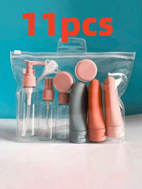 3/8/11pcs Hydrating Makeup Dispensing Bottles, Portable Lotions, Shampoos, Traveling, Refillable, Squeezed Empty Bottles Back To School