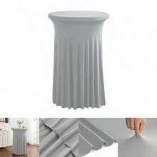 32" x 43" (ca. 81,3 x 109,2 cm) schwarzer runder Cocktail-Tisch Rock | Spandex Stretch passgenauer Tischbezug | knitterresistent, fleckenresistent, maschinenwaschbar für Bars, Hochzeiten, Partys und Veranstaltungen