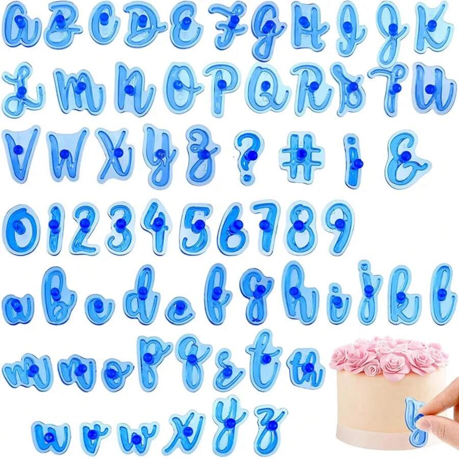 Alphabet Numbers Cake Stamps Fun Upper Lower Case Set Special Character Cookie Sugar Fondant Baking Mold Cake Decoration Tools