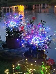 Luci a energia solare LED a forma di fuochi d'artificio per esterni, 200/180/120/90/60 IP65, luci da giardino a fiore con 8 modalità di illuminazione - luci decorative a forma di fatina per cortile, patio e vialetto - decorazione natalizia multicolore