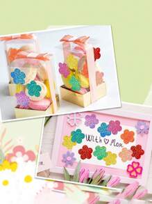 1000 piezas/500 piezas Rollo de pegatinas con flores láser de 4 estaciones para niños - 8 pegatinas autoadhesivas con formas de flores de colores, con patrones de paletas de hielo y rosas, de material PET, muy adecuadas para sobres, diarios, decoración de cumpleaños, bodas y fiestas, etiquetas adhesivas con diseños de dibujos animados láser, etiquetas decorativas para papelería de oficina, pegatinas de sellado