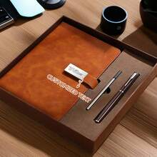 Personalized Leather Journal Set - Notebook And Pen Set - Ideal Gift For New Job Or Teachers - Perfect Office Supplies And Stationery Gift - Travel Size Journal Available - Purchase Notebook Individually Or As A Gift Box Set - A Thoughtful And Stylish Gift For Any Occasion - Great For Note-Taking, Journaling, And Creative Writing!, Desert Fall Cozy, Office Decor,Festive Calendar