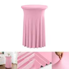 32" x 43" (ca. 81,3 x 109,2 cm) schwarzer runder Cocktail-Tisch Rock | Spandex Stretch passgenauer Tischbezug | knitterresistent, fleckenresistent, maschinenwaschbar für Bars, Hochzeiten, Partys und Veranstaltungen