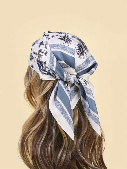 女士印花春夏围巾围脖纯色组合高级感围脖薄款日常