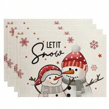 4/6 Stücke Weihnachtsbaum Tischsets, mit roten, weißen und karierten Mustern, robustes Material, geeignet für Küche, Esszimmer, Innen-/Außen Feiertagsdekoration, Thanksgiving und Weihnachten