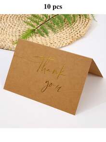 10pcs Thank You Cards With Envelopes, Holiday Party Wedding Appreciation Notes, Teacher, Graduation, Business, Holiday And Christmas Thank You Cards, Gift Set [White, Kraft Paper] - Multicolor - View 14