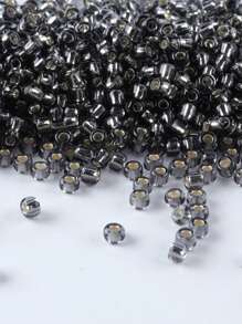 GO2CJBEADS 10 جرام متعدد الألوان حبيبات زجاجية دائرية بقطر 2 مم بخط فضي للاستخدام في صناعة الأساور DIY