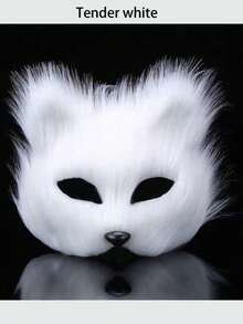 2pcs Halloween Masquerade Mask Half Face Prop Cat Mask Halloween Serial Fox Mask - Multicolor - View 8