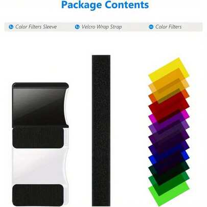  Neewer Photographic 12-Piece Set Universal Flash Speedlite Color Filter Kit For Canon Nikon Pentax Olympus Camera Flash