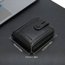 1 件黑色 PU 皮革拉链钱包男士大容量零钱包带多个卡槽适合商务办公室日常使用礼物送给父亲丈夫朋友钱包迷你钱包钱包男士钱包皮革小钱包