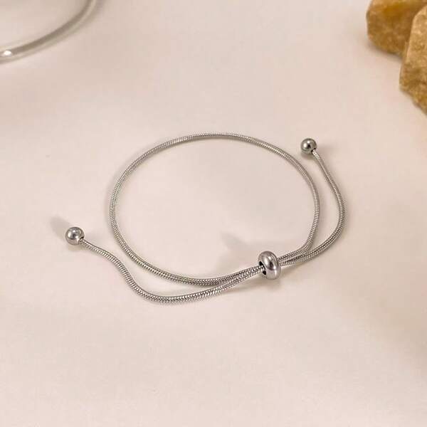 1pc Minimalist Fashionable Versatile Adjustable Pull Clasp Bracelet