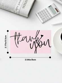 50 pezzi biglietti di ringraziamento con scritta rosa e cuori per clienti di piccole imprese, biglietti di apprezzamento per i clienti, forniture scolastiche, torna a scuola