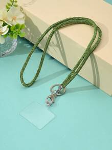 1 pieza Cordón multicolor con cristales de rhinestone - Correa de nylon con broche metálico, elegante y brillante llavero para identificación y teléfono, adecuado para oficina, maestro, estudiante (7 colores: Mezclado/Gris/Rosa/Azul/Negro)