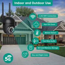 1 1080P Camera Security 2.0MP High-Definition Wireless WiFi 360°/2.5G Dual-Band Mini Home Monitoring Camera, Two-Way Communication, Automatic Human Figure Tracking, Smart Night Vision External Camera