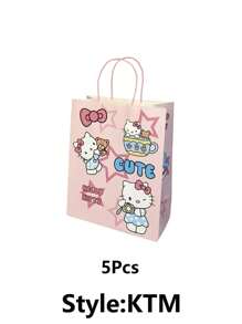 Sanrio 1/5/10 Stücke/Set Hello Kitty Geschenktasche, modische niedliche Geschenkverpackungstasche, Handtasche, Einkaufstasche für Geburtstag, Valentinstag (einige Teile können zufällig sein)