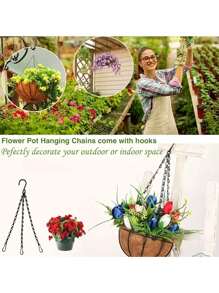 Versatile Black Iron Hanging Chain - Adjustable For Bird Feeders, Lanterns & Outdoor Decor,Flower Basket, Utility Hooks