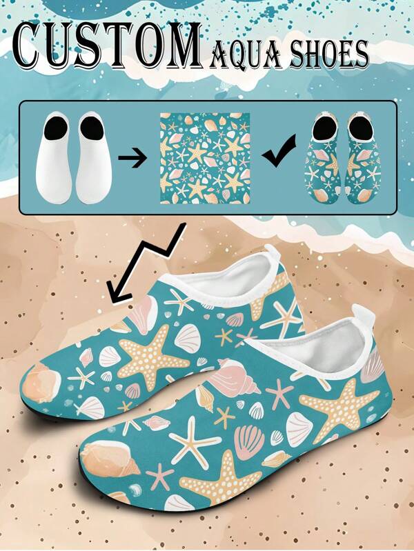 2025 Sommer Herren Angepasste Wasserschuhe, personalisierte foto-schnelltrocknende Aqua Socken für Schwimmen, Strand, barfuß, Yoga, Sport Zubehör, Pool, Camping Notwendigkeiten Erwachsene Jugendliche Größen