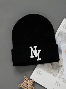 1/2/3 Piezas de gorros de invierno de Nueva York para niños y niñas, gorros de punto cálidos, suaves y a la moda, aptos para viajes de otoño e invierno, uso en ciclismo