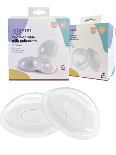 Juego de 2 tazas de amamantamiento, conchas para el pecho, recolectores de leche, alivio del dolor del pezón, recolecta el derrame de la lactancia, material de silicona suave y flexible, reutilizables