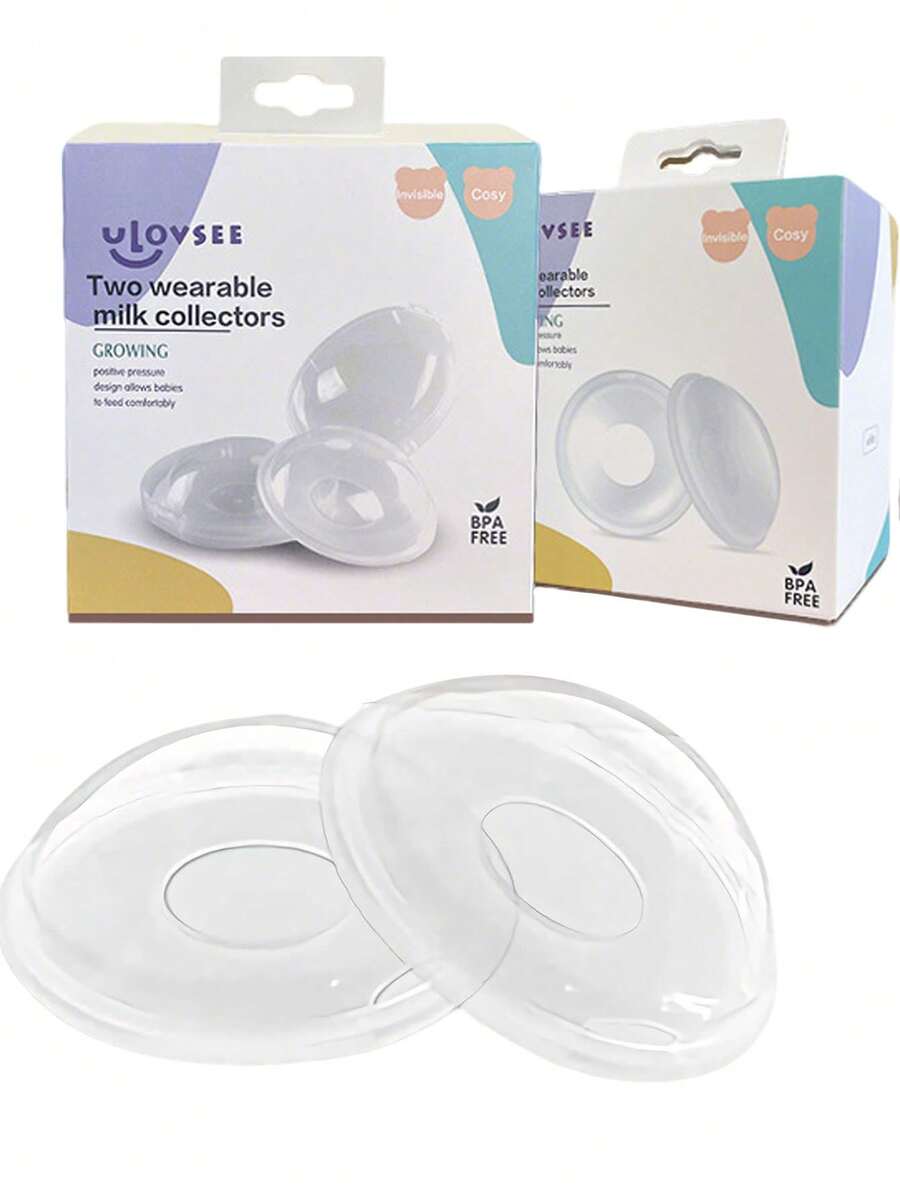 2pcs Nursing Cup Set, Breast Shells, Milk Savers, Nipple Pain Relief, Collect Breastfeeding Leakage, Soft & Flexible Silicone Material, Reusable