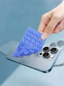 1/4pcs Silicone Suction Cup Phone Holder, 28 Independent Suction Cups Reusable Double-Sided Stand, Silicone Phone Grip, Suction Cup Phone Holder, Hands Free Phone Handle, Finger Ring Stand Compatible With Iphone & Android,It Is Suitable For Smooth Glass Back Cover Of Mobile Phone, Not For Rough Frosted Back Cover Of Mobile Phone,Suitable For Makeup, Fitness, Shower, Car And Kitchen Use