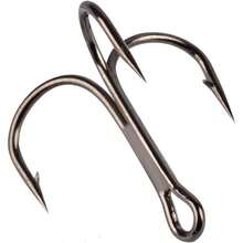 GuaziV 50pcs Lot Treble Hooks Classic Fishing Hooks Strong Sharp Tackle Hooks Size: 3 0 2 0 1 0 2 4 6 8 10 12 14 - Black - View 1