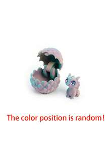 1pc 3D Printed Dragon Egg Hatching Set, Can Open Dragon Eggs With Cute Dragon Models, Creative Model Fantasy Decorations, Suitable For Home And Office Decoration, Unique Gifts And Handicrafts (Random Eye Colors)