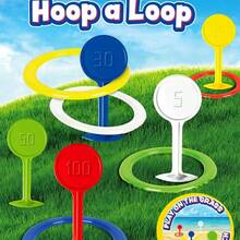 彩虹抛圈套装，亲子互动玩具，户外沙滩运动游戏，提高协调能力，适合男孩和女孩，户外乐趣，生日礼物，复古玩具