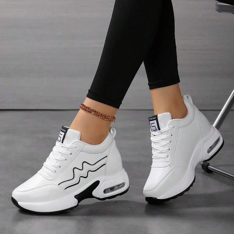 SOSENFER Women's Casual Sneakers With Hidden Height Boost, Lightweight & Comfortable, Shock-Absorbing PU Sole, Versatile All-Season Design, Versatile Athletic Wear | Sleek Design | Shockabsorbing Sole