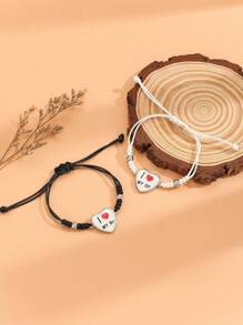 ATLVXJL 2 pièces Ensemble de bracelets lumineux pour couples "J'AIME MON PETIT AMI" et "J'AIME MA PETITE AMIE", ensemble de bijoux de mode décontractée, cadeau pour les couples, convient pour un port quotidien et les jours fériés (Saint-Valentin, Halloween)