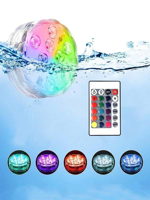 3 Stücke / 2 Stücke Unterwasser-LED-Licht, LED-Schwimmbadbeleuchtung mit Fernbedienung geeignet für Schwimmbäder, 16 Arten von farbwechselnder Unterwasserbeleuchtung, Schwimmbadbeleuchtung, Teichbeleuchtung und Heimdekoration, geeignet für Vasen, Heimdekoration, Bankette, Hochzeitstische, Springbrunnen und festliche Atmosphäre-Dekoration