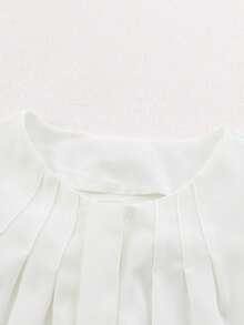 Acelitt Koszula damska w jednolitym kolorze, plisowana, z długim rękawem, na co dzień, do pracy, wiosna/jesień