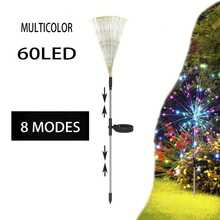Luci a energia solare LED a forma di fuochi d'artificio per esterni, 200/180/120/90/60 IP65, luci da giardino a fiore con 8 modalità di illuminazione - luci decorative a forma di fatina per cortile, patio e vialetto - decorazione natalizia multicolore