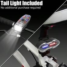 1pc Bicycle Light Bicycle Headlight Taillight Set Digital Display Bicycle Light Transparent Multi-Function Rechargeable Suitable For Outdoor Mountain Road Bike Riding Light Bicycle Bicycle Light Bicycle Light