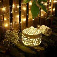 1/5 pezzi Luci a fata a LED, batteria a bottone (batterie incluse), luci a filo di rame in piccola scatola bianca, luci a filo di rame, lampade, luci LED, luce notturna, illuminazione, luce per libri, luci LED per camera, illuminazione decorativa per feste, camera da letto, giardino, feste, matrimoni, decorazione per stanza, decorazione per matrimoni, decorazione natalizia, luci da favola, alberi da giardino, Natale, decorazione per feste di matrimonio a filo di rame, decorazione di Ognissanti, decorazione natalizia