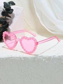 1 件心形糖果色夏季海滩时尚眼镜，适合女士、派对和音乐节、情侣度假万圣节海滩配饰，适合女士眼镜、墨镜、基础款秋冬女士服装、商务休闲礼物、情人节、春夏明亮色彩，适合夏季海滩度假、户外、旅行派对风格心形框架，适合音乐节