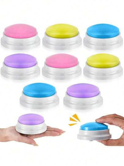 2pcs-Answer Buzzers, Button Answer Buzzers Game Show Buzzer Recordable Button Classroom Buzzers Gift For Christmas Team Family Classroom Game And Trivia Nights (Without Battery)