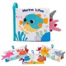 Libros de tela para bebés, educación temprana y cognición, libros con sonido crujiente, juguete inteligente, temas: océano, bosque, granja, animales, regalo para bebés recién nacidos