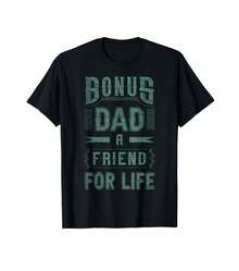 Bonus Dad Saying, Stepfather, Classic Vintage Look T-Shirt Gift For Travelers Gift For Gadget Lovers - Black - View 1