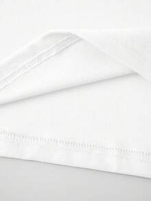 男士字母印花T恤和短裤休闲套装，夏季假日 - 白色 - 查看 4