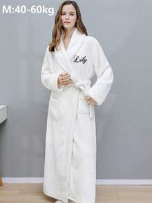 1pc Personalized Plush Robe Custom Embroidered, Birthday Gift, Wedding Gift, Adult Men Women Night Robe For Mom, Spa Bath Robe, Mother's Day Gifts, Father's Day Gifts, Wedding, Wedding Accessories, Bridesmaid Gifts Beach Essentials, Multi-Functional, Ornamental, Tea Room, Home, Garden, Office, For Anniversaries, For Valentine's Day, For Mother's Day, For Birthdays, For Father's Day, For Graduation, For Weddings, For Housewarming Back To School, Dorm Essentials Shower Towels For Beauty Salon, Hotel Sports, Home Essentials, Towel, Skin Care - Multicolor - View 16