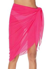Women's Sarong Coverups Chiffon Bathing Suit Wrap Skirt Swimsuit Beach Wraps Swim Sarongs - 粉紅色基本款 - 查看 1