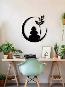 1PC Anti-Rust Iron Sheet Cut Metal Wall Art Egyptian Eye Of Horus Amulet Geometric Line Decor Home Decor For Halloween & Christmas