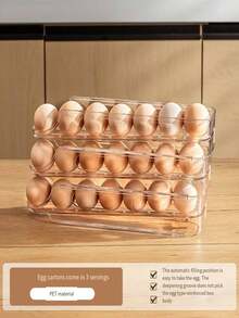 2pcs/3pcs Stackable Egg Storage Rack, Refrigerator Side Door Egg Holder Organizer - Multicolor - View 11